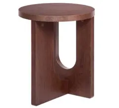 【天然木】丸型サイドテーブル 直径35cm｜北欧モダン ベッド・ソファ横