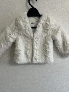 H&M ホワイトファーコート 92サイズのサムネイル