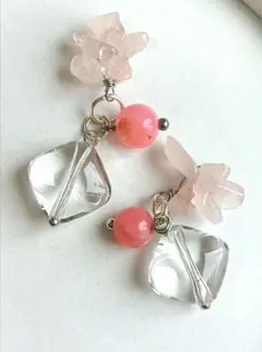 ❤本日のSALE❤7399 スクエア 水晶 ジェイド ローズクォーツ パーツ