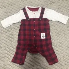 サロペット風前開きカエルロンパース　ベルメゾン　70サイズ