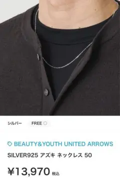 BEAUTY UNITED ARROWS シルバー925アズキネックレス - メルカリ