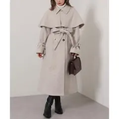 NICE CLAUP ケープ付きマルチロングコート