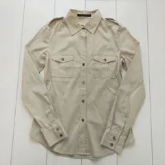 ✨️美品✨️theory セオリー 長袖 シャツ 胸ポケット ベージュ サイズ2
