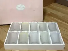 【昭和レトロ】【新品】カメイガラス 水玉 グラス 10個セット すりガラス