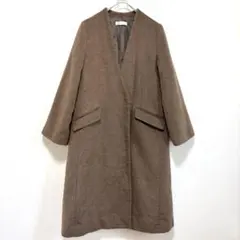 アーバンリサーチ センスオブプレイス ノーカラー Vネックコート ウール混　S