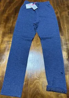 KP新品ネイビー ストレッチパンツ ドット裾