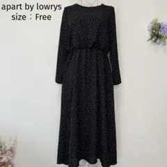 【apart by lowrys】 ドット柄　ロングフレアワンピース