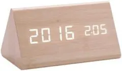 木製デジタル時計 LED 置時計　木目調 デジタルクロック