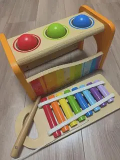 Hape ハペ 木のおもちゃ パウンドアンドタップベンチ ボール叩き＆鉄琴のサムネイル