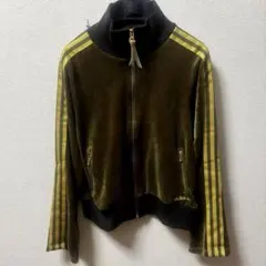 【adidas】アディダス　万国旗タグ　ジップアップ　ベロア　トラックジャケット