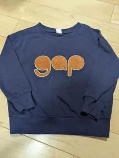 ギャップ GAP スウェット トレーナー 紺 100 ロゴ ワッペン さがら刺繍のサムネイル