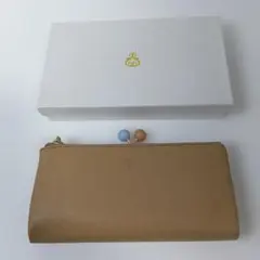 【新品】 ズッケロ がま口 長財布 牛革 ベージュ 飴玉口金 箱付（志）のサムネイル