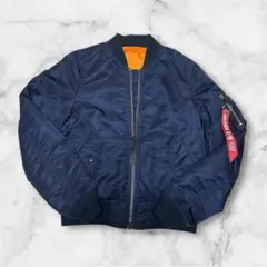 【美品・人気】アルファインダストリーズ MA-1 レディースMサイズ紺