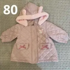 美品 フード付きキルティングアウター