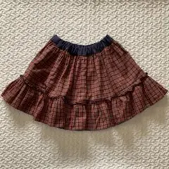 ファミリア スカート 110 リバーシブル XF 赤系ファミリアチェック
