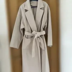 レディース ロングコート ベージュ ベルト付きクリーニング済み