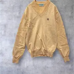 【Grand Slam 】長袖ニット　Vネック　パフスリーブ　ベージュ　S