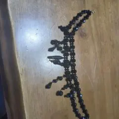 黒 ビーズ 多層ネックレス