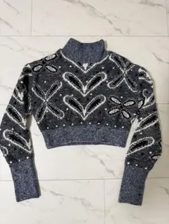 ZARA ハイネック クロップドニット セーター