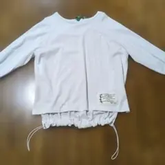 【ドナマリー】ホワイト長袖メッセージプリントTシャツ