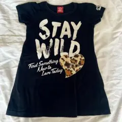 BABYDOLL ワンピース 110 ブラック 半袖 ロゴ キッズ