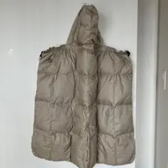 フード付きベージュドット柄ポンチョ　MIKIHOUSE