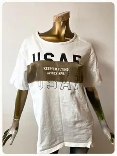 ☘️T21732☘️AVIREX プリントコンビミリタリープルオーバー Tシャツ Fのサムネイル
