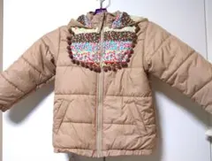 最終値下げ　キッコリー　ベージュ中綿コート　110センチ　フード取り外し可