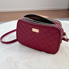 匿名配送❣️ワインレッド ショルダーバッグ 3コンパートメント