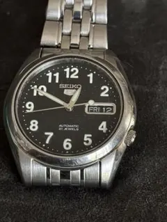 稼働　セイコー SEIKO 5 自動巻き 7S26- 黒文字盤のサムネイル