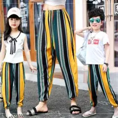 キッズ　パンツ　カラフル　ロングパンツ　女の子　男の子　ズボン　ボトムス　130