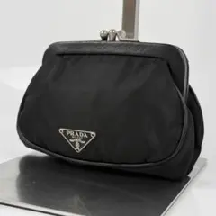 極美品 PRADA プラダ ハンドバッグ がま口 ショルダーバッグ 革