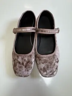 GU メリージェーンシューズ バレーシューズ ベロア パンプス