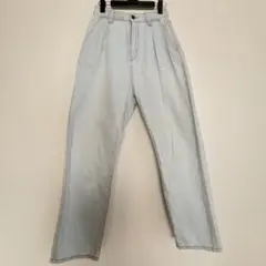 タック入り デニムパンツ インディゴブルーのサムネイル