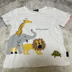 値下げ　クレードスコープ　動物イラスト Tシャツ 白 110cm