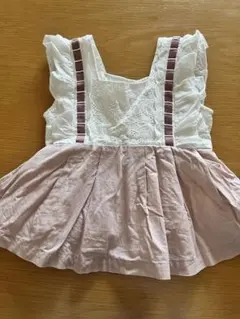 petit main フリル付きチュニック 110 レース　ピンク　キャミソール