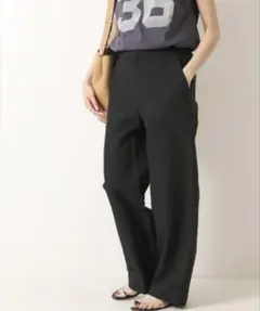 スピックアンドスパン　CO/LIイージーベイカーパンツ　ブラック　38