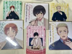 ヘタリア　イタリア　日本　ドイツ　ブロマイド　ミニ色紙　いっしょにご飯　枢軸組