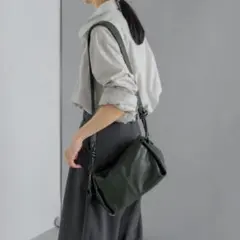 ear PAPILLONNER○結び目ショルダーバッグ ダークグリーン - メルカリ