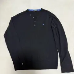 バーバリー ブラックレーベル ヘンリーネック 長袖カットソー ニット　M