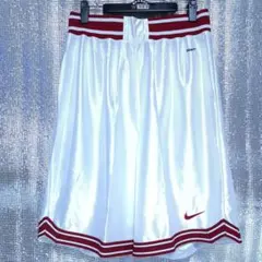 バスケ部　バスパン　ナイキ　光沢ホワイト✕レッド　XL