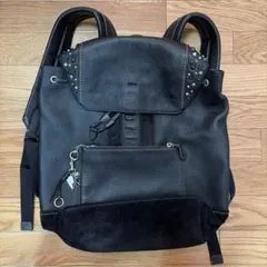 MCM リュック スタッズ 東方神起 バタフライ チャーム 黒 ブラック