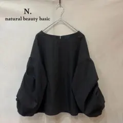 N. ナチュラルビューティーベーシック タックギャザースリーブ ブラウス M