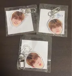 treasureアサヒ 顔アクキー 3種 楽怒哀