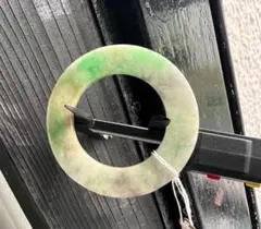 本翡翠 ヒスイ 円環パーツ 翡翠色 ネックレス用 和装飾 提げ物