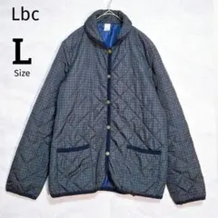 【エルビーシー】キルティングジャケット L グリーンチェック パイピング