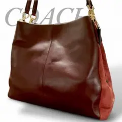 COACH コーチ トートバッグ レザー ホーボー ボルドー 肩掛け スエード