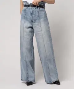 moussy ハイウエストワイドデニム