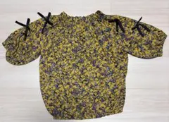 花柄　160cm シャツ チュニック ブラウス 五分袖　リボン 女の子 子供