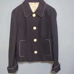 美品❗️courreges クレージュ　ネイビー ドット柄 ジャケット　白ボタン